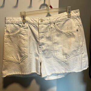 Free People White Denim Shorts